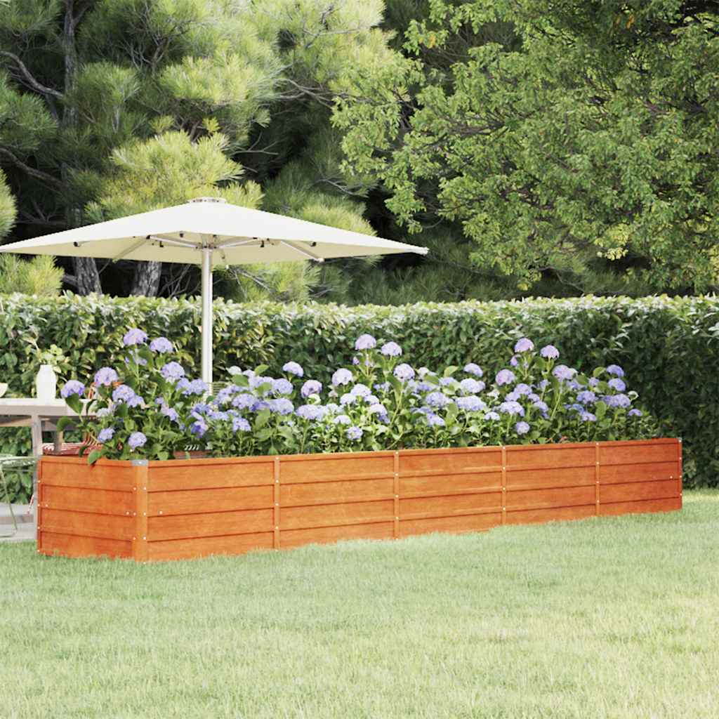 Vidaxl -Pflanzer 400 x 80 x 45 cm Corten Stahl Rusty angehoben