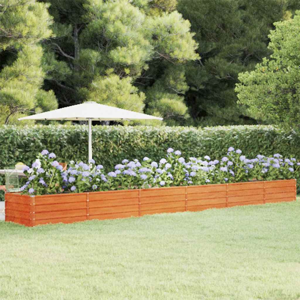 Vidaxl -Pflanzer erhöht 600 x 80 x 45 cm Corten Stahl Rusty