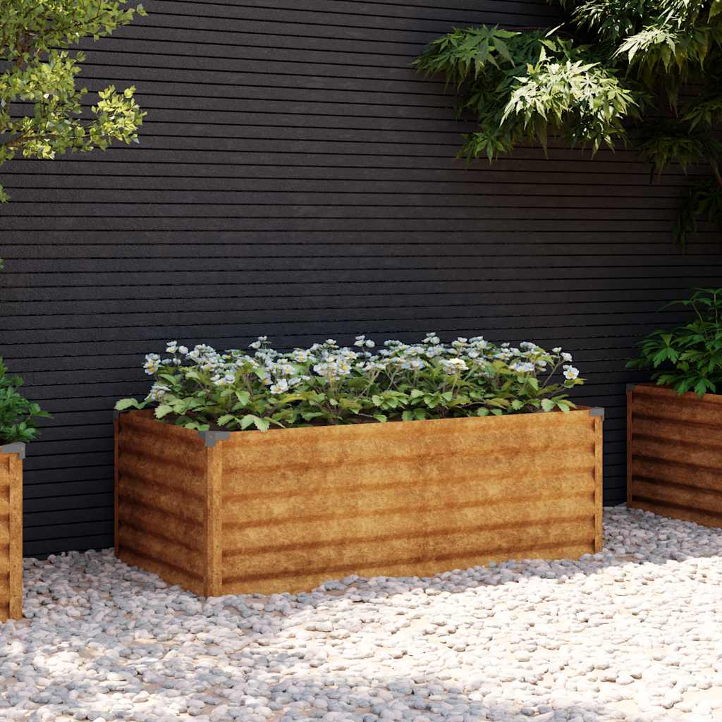 Vidaxl -Pflanzer erhoben 100 x 50 x 36 cm Cortenstaal