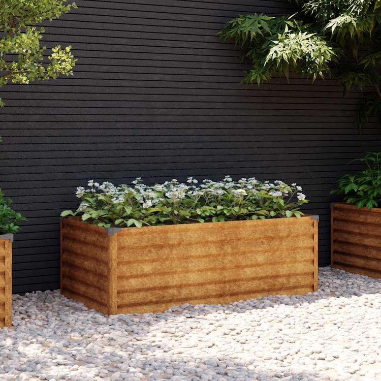 Vidaxl -Pflanzer erhoben 100 x 50 x 36 cm Cortenstaal