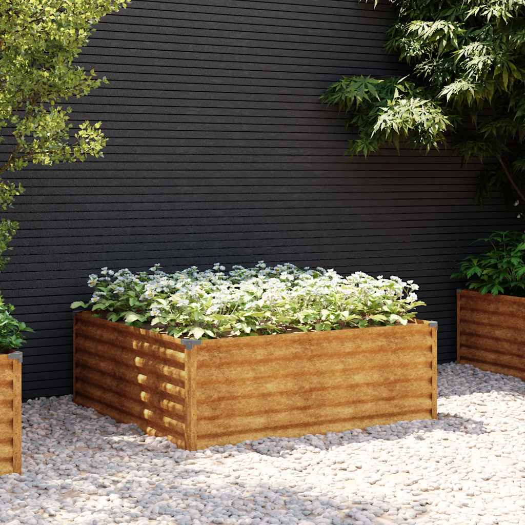 Vidaxl -Pflanzer erhoben 100x100x36 cm Cortenstaal