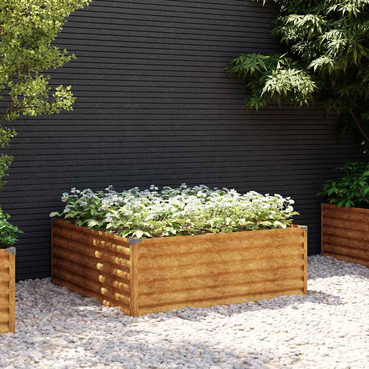 Vidaxl -Pflanzer erhoben 100x100x36 cm Cortenstaal