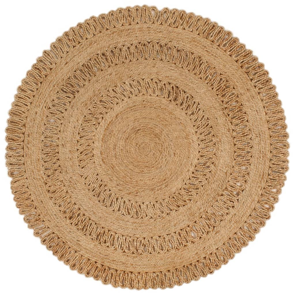 Vidaxl Teppich um 120 cm geflochtene Jute