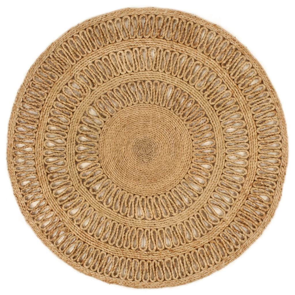 Vidaxl Teppich um 90 cm geflochtene Jute