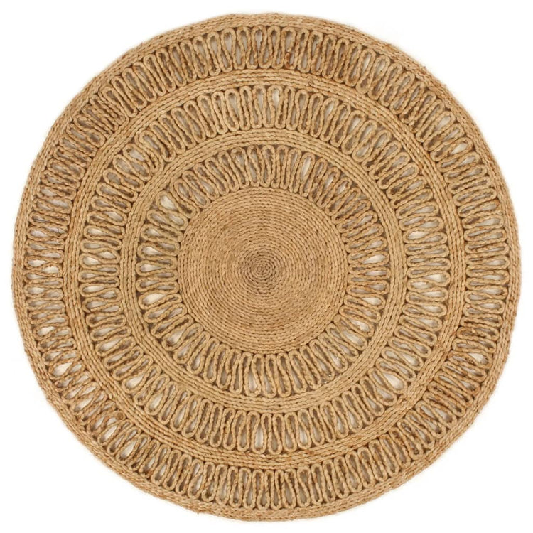 Vidaxl Teppich um 90 cm geflochtene Jute