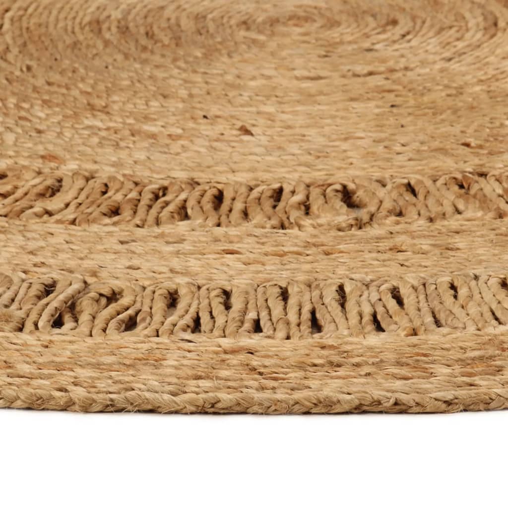 Vidaxl Teppich um 90 cm geflochtene Jute