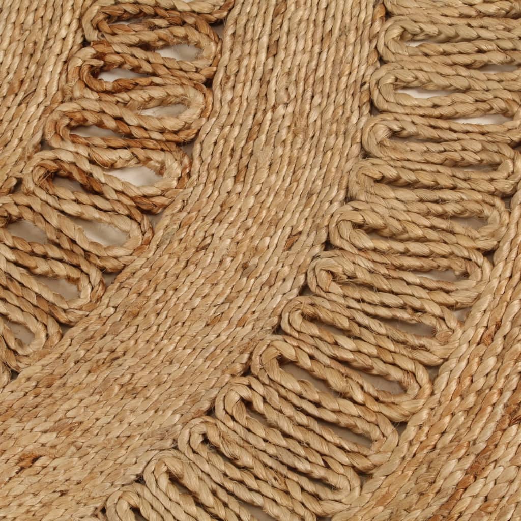 Vidaxl Teppich um 90 cm geflochtene Jute