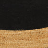 Vidaxl Teppich rund geflochten 150 cm Jute und Baumwollschwarz Natural