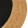 Vidaxl Teppich rund geflochten 150 cm Jute und Baumwollschwarz Natural