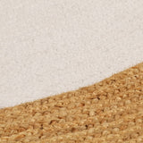 Vidaxl Teppich rund geflochten 90 cm Jute und Baumwoll weiß und natürlich - afbeelding 2