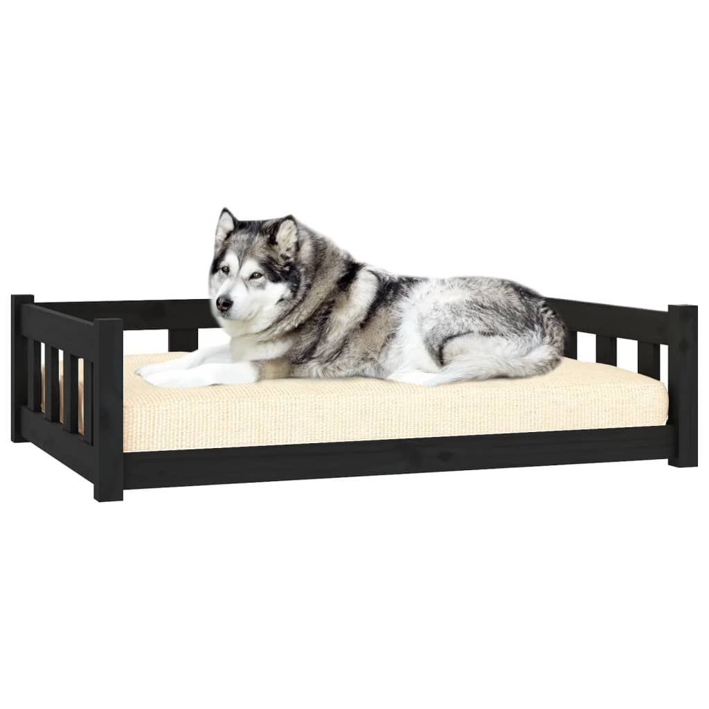Vidaxl Hundekorb 105,5 x 75,5 x 28 cm Festkiefer Kiefer Schwarz