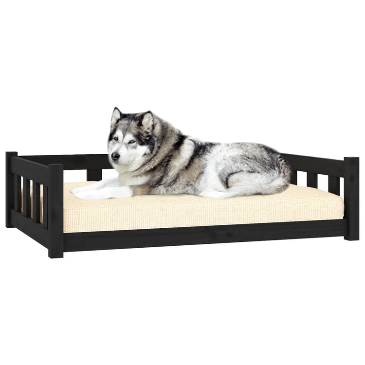 Vidaxl Hundekorb 105,5 x 75,5 x 28 cm Festkiefer Kiefer Schwarz