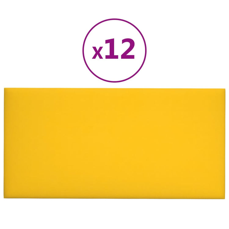 Vidaxl -Wandplatten 12 ST 2,16 m² 60 x 30 cm Samtgelbgelb