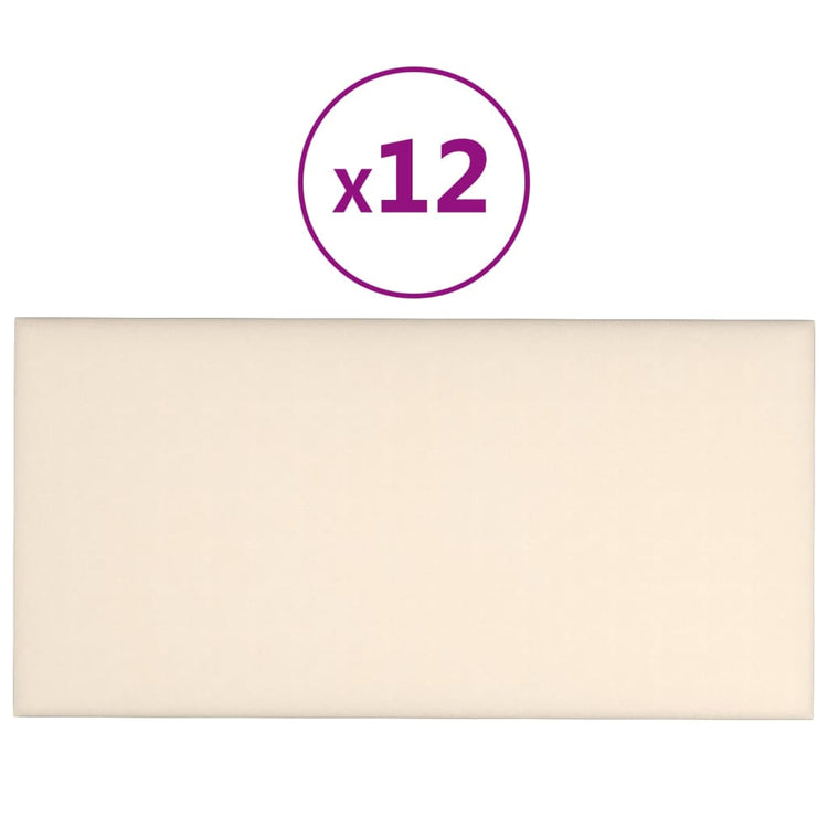 VIDAXL -Wandpaneele 12 ST 2,16 m² 60 x 30 cm Samtcreme -Colored