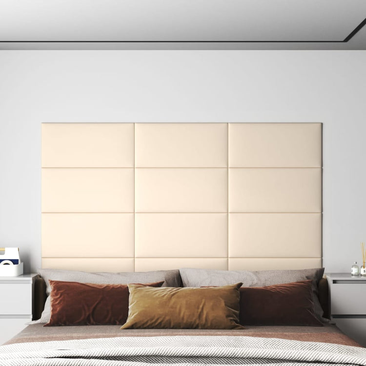VIDAXL -Wandpaneele 12 ST 2,16 m² 60 x 30 cm Samtcreme -Colored