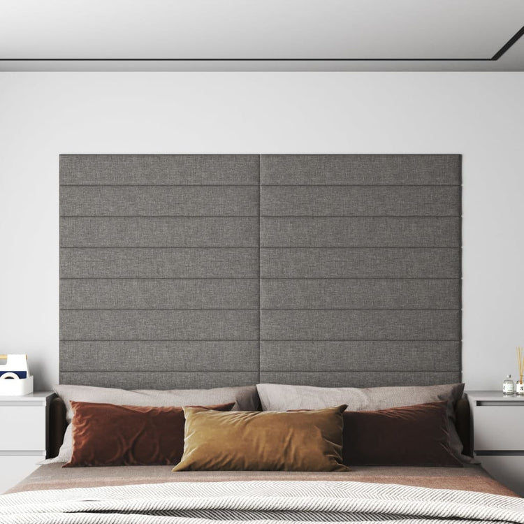 Vidaxl -Wandplatten 12 ST 1,62 m² 90 x 15 cm Stoff hellgrau