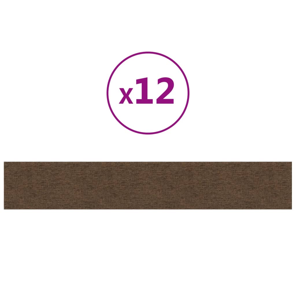 Vidaxl -Wandplatten 12 ST 1,62 m² 90 x 15 cm Stoffbraun