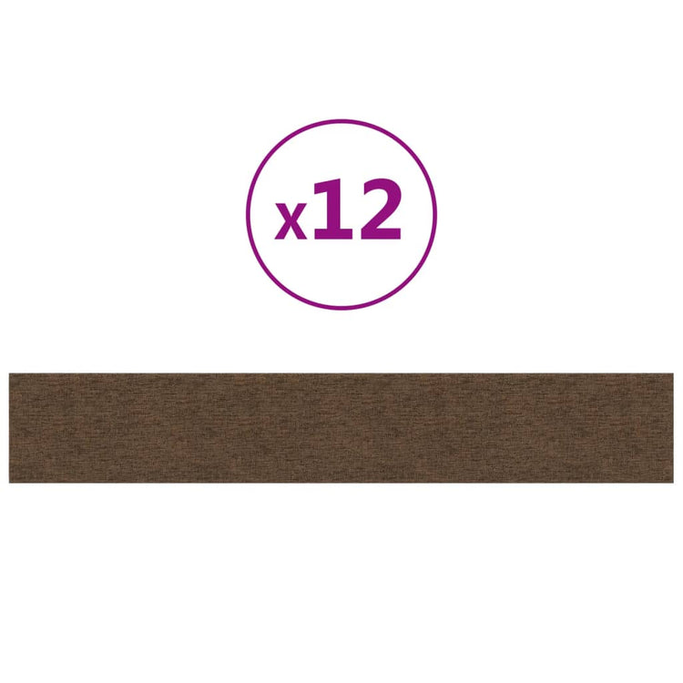 Vidaxl -Wandplatten 12 ST 1,62 m² 90 x 15 cm Stoffbraun