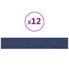Vidaxl -Wandplatten 12 ST 1,62 m² 90 x 15 cm Stoff blau