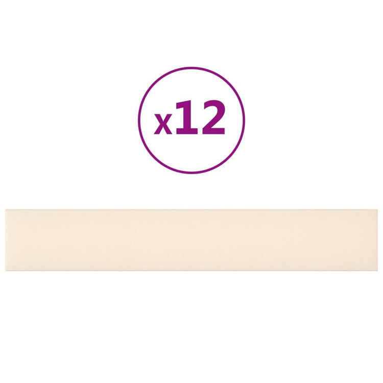VIDAXL -Wandpaneele 12 ST 1,62 m² 90 x 15 cm Samtcreme -Colored