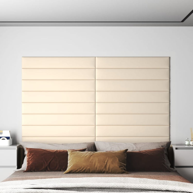VIDAXL -Wandpaneele 12 ST 1,62 m² 90 x 15 cm Samtcreme -Colored