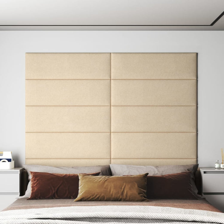 Vidaxl -Wandplatten 12 ST 3,24 m² 90 x 30 cm Stoff Crème -Colored