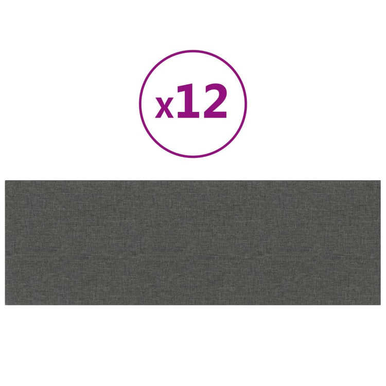 Vidaxl -Wandplatten 12 ST 3,24 m² 90 x 30 cm Dunkelgrau