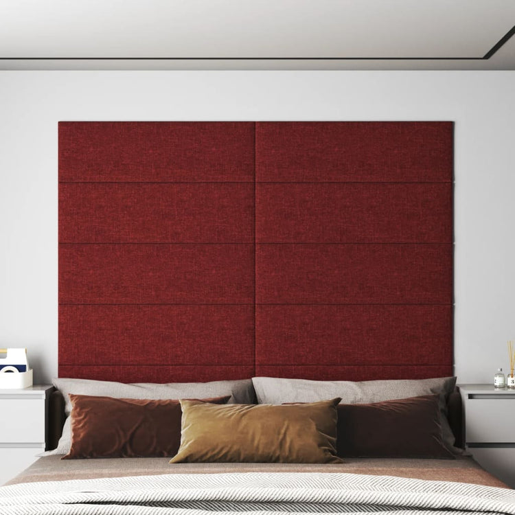 Vidaxl Wandpaneele 12 ST 3,24 m² 90 x 30 cm Stoffwein rot