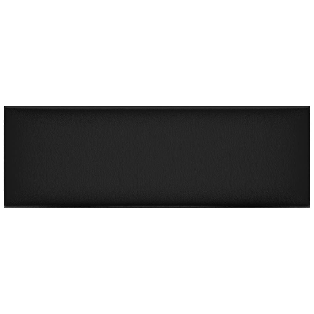 Vidaxl Wandpaneele 12 ST 3,24 m² 90 x 30 cm künstliches Leder schwarz