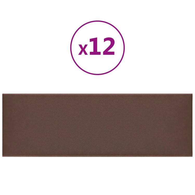 Vidaxl Wandpaneele 12 ST 3,24 m² 90 x 30 cm künstliches Lederbraun