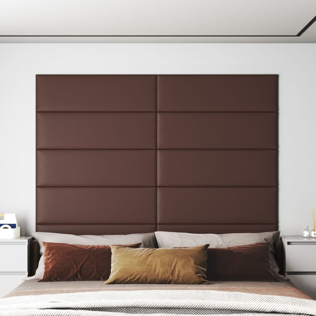 Vidaxl Wandpaneele 12 ST 3,24 m² 90 x 30 cm künstliches Lederbraun