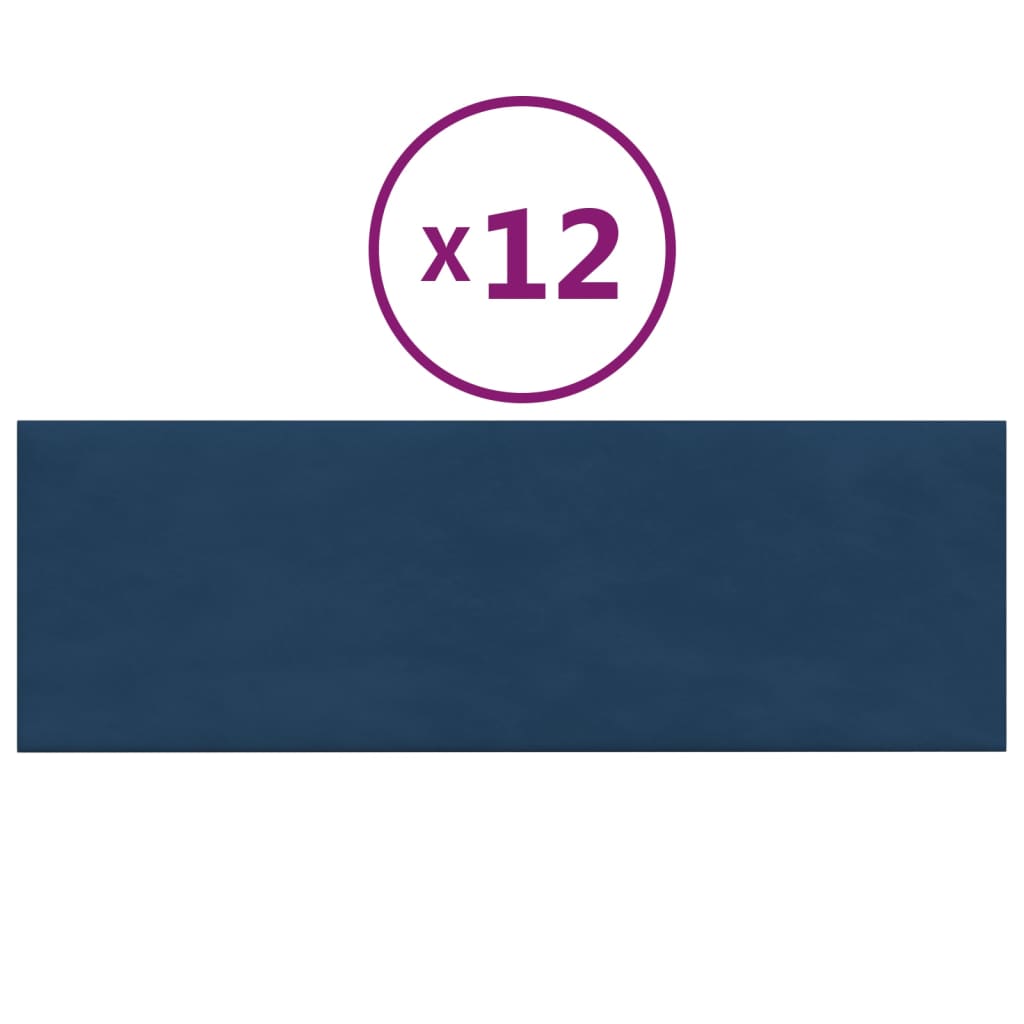 Vidaxl -Wandplatten 12 ST 3,24 m² 90 x 30 cm Samtblau