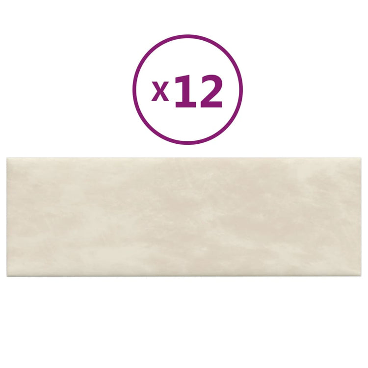 Vidaxl -Wandpaneele 12 ST 3,24 m² 90 x 30 cm Samtcreme -Colored