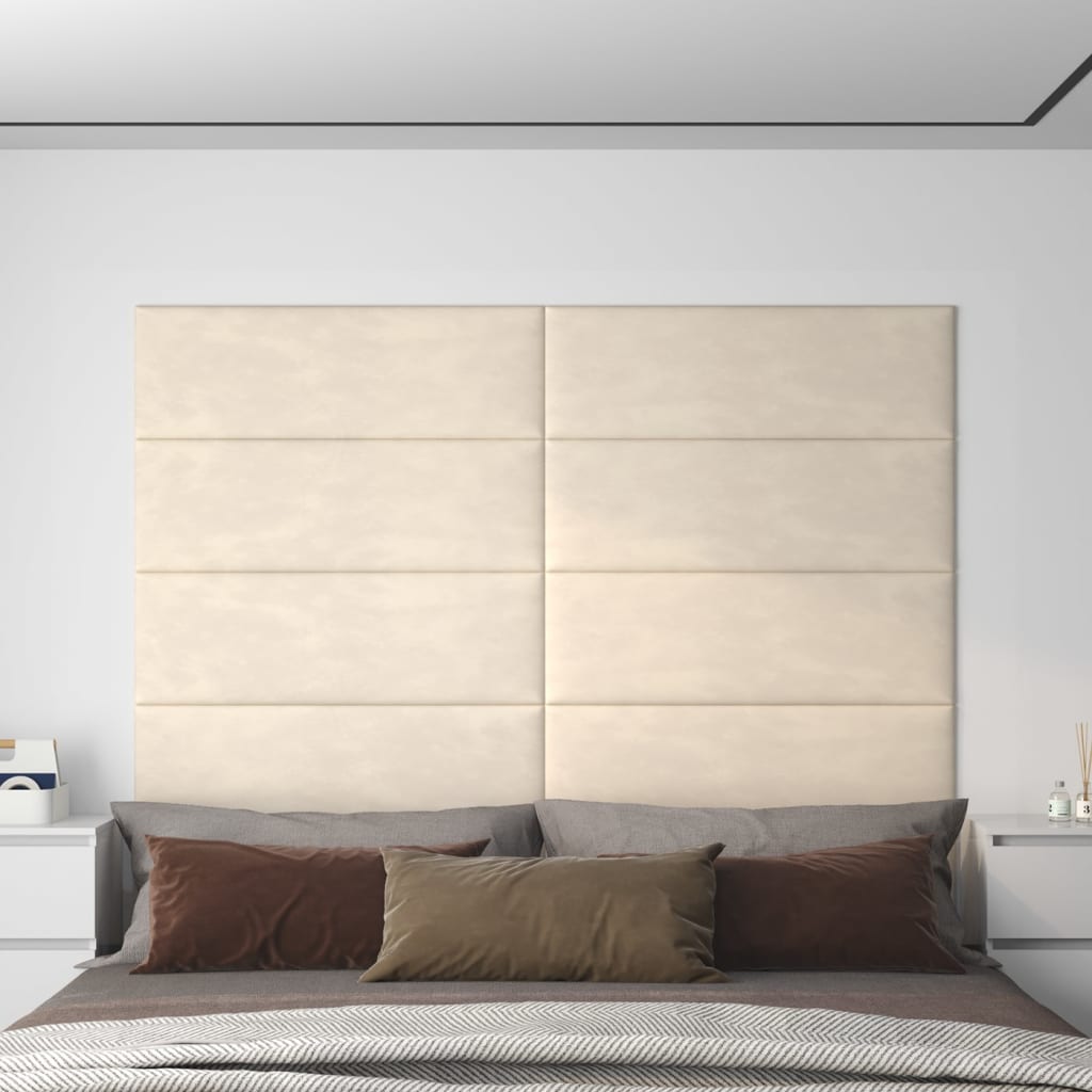 Vidaxl -Wandpaneele 12 ST 3,24 m² 90 x 30 cm Samtcreme -Colored