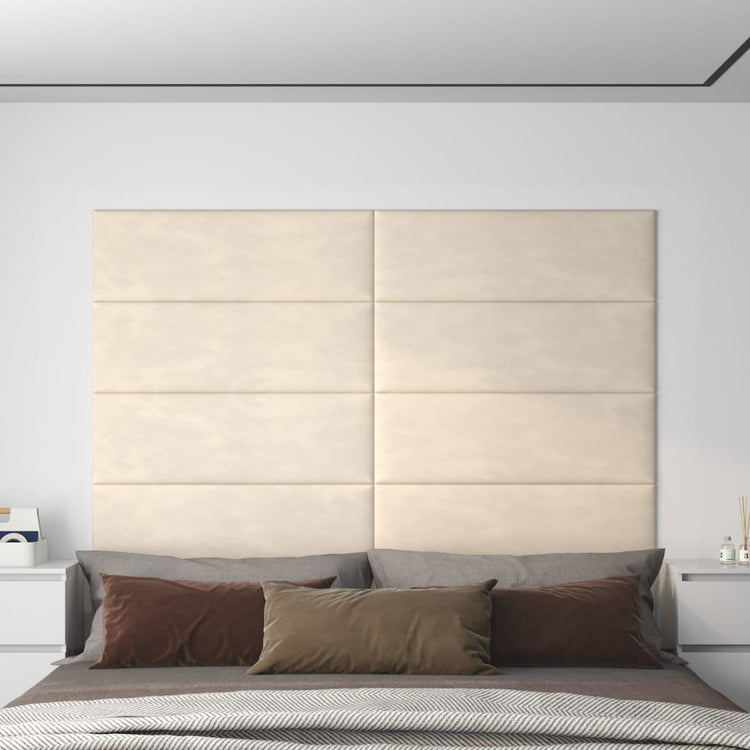 Vidaxl -Wandpaneele 12 ST 3,24 m² 90 x 30 cm Samtcreme -Colored