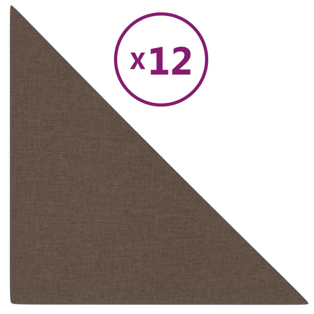 Vidaxl Wandpaneele 12 Stcs 0,54 m² 30 x 30 cm Stoffbraun