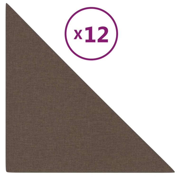Vidaxl Wandpaneele 12 Stcs 0,54 m² 30 x 30 cm Stoffbraun