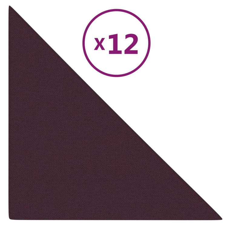 Vidaxl Wandpaneele 12 Stcs 0,54 m² 30 x 30 cm Stoff lila