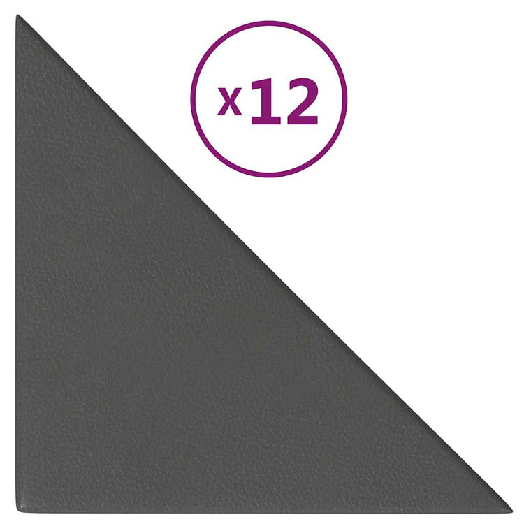 Vidaxl Wandpaneele 12 Stcs 0,54 m² 30 x 30 cm künstliches Ledergrau grau