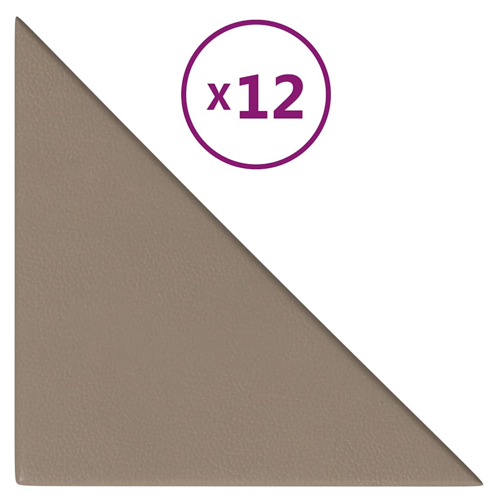 Vidaxl -Wandpaneele 12 Stcs 0,54 m² 30 x 30 cm Kunstleder Cappuccinocolid