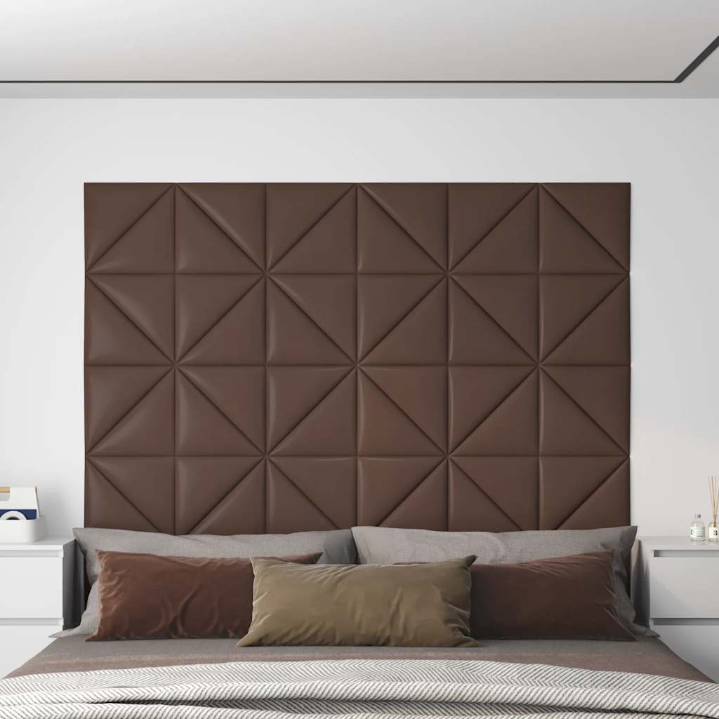 Vidaxl Wandpaneele 12 Stcs 0,54 m² 30 x 30 cm künstliches Lederbraun