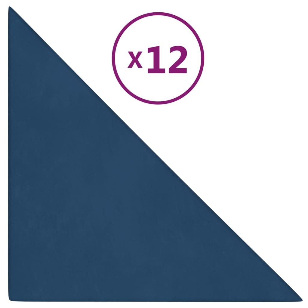 Vidaxl -Wandplatten 12 Stk 0,54 m² 30 x 30 cm Samtblau