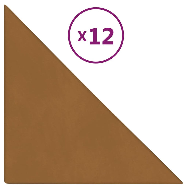 Vidaxl -Wandplatten 12 Stk 0,54 m² 30 x 30 cm Samtbraun