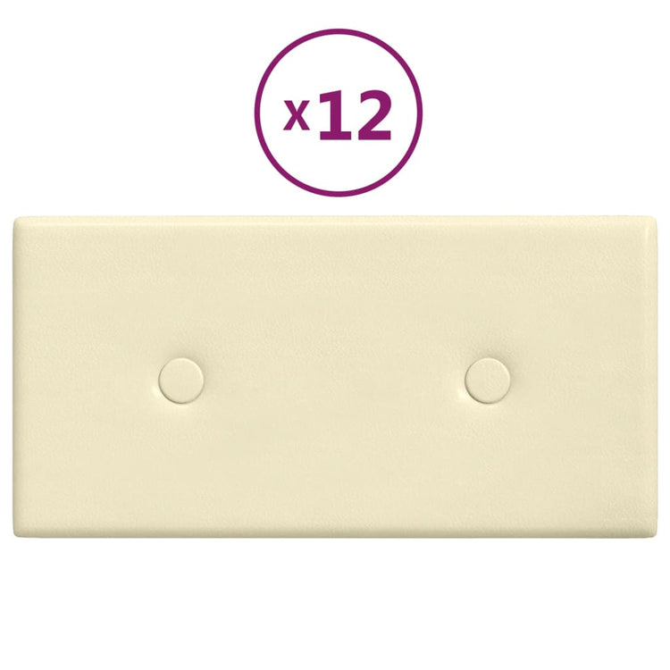 VIDAXL -Wandpaneele 12 Stcs 0,54 m² 30 x 15 cm künstliche Ledercreme -Colored