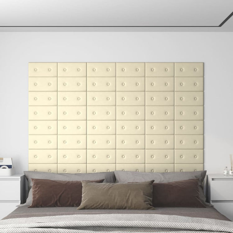 VIDAXL -Wandpaneele 12 Stcs 0,54 m² 30 x 15 cm künstliche Ledercreme -Colored