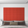 Vidaxl -Wandpaneele 12 Stcs 0,54 m² 30 x 15 cm künstliches Lederrot rot
