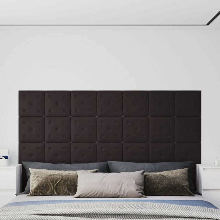 Vidaxl Wandpaneele 12 ST 1,08 m² 30 x 30 cm künstliches Lederschwarz