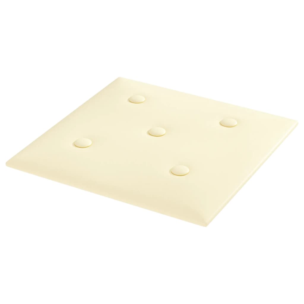 Vidaxl -Wandpaneele 12 ST 1,08 m² 30 x 30 cm Künstliche Ledercreme -Colored