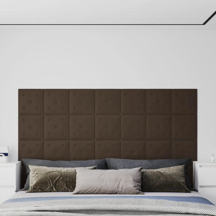 Vidaxl Wandpaneele 12 ST 1,08 m² 30 x 30 cm künstliches Lederbraun