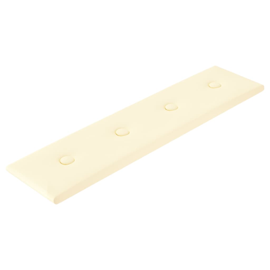 Vidaxl -Wandpaneele 12 ST 1,08 m² 60x15 cm Künstliche Ledercreme -Colored